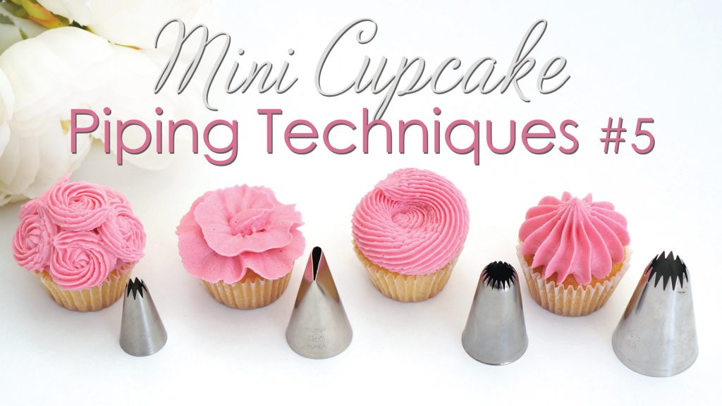 Piping mini cupcakes