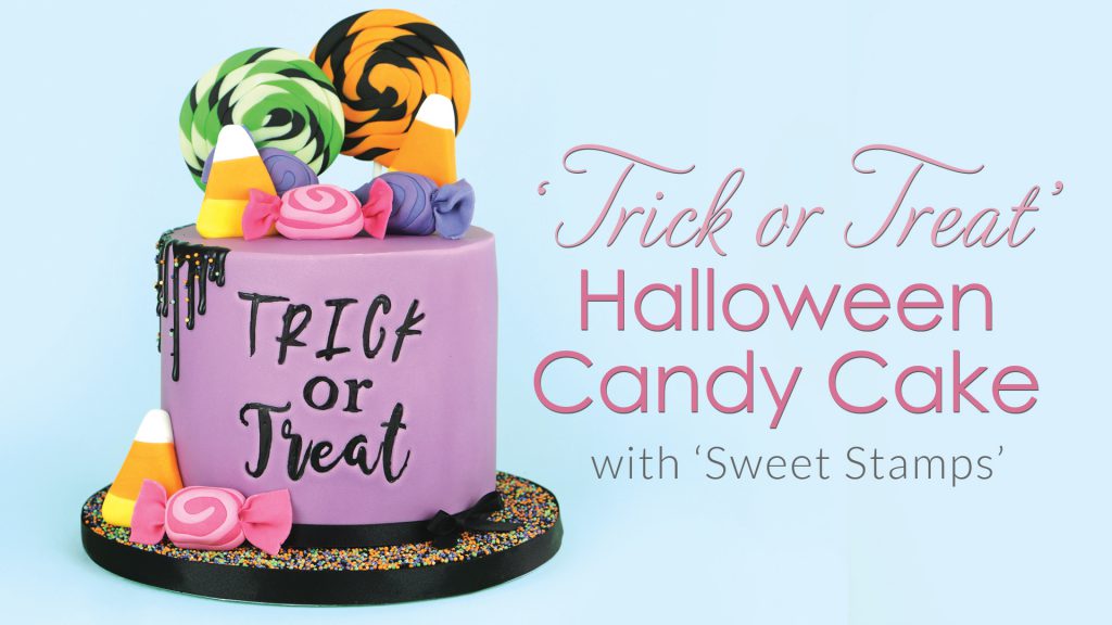 Trick or Treat Halloween candy drip cake