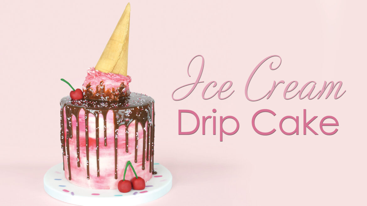 melting ice cream drip cake tutorial