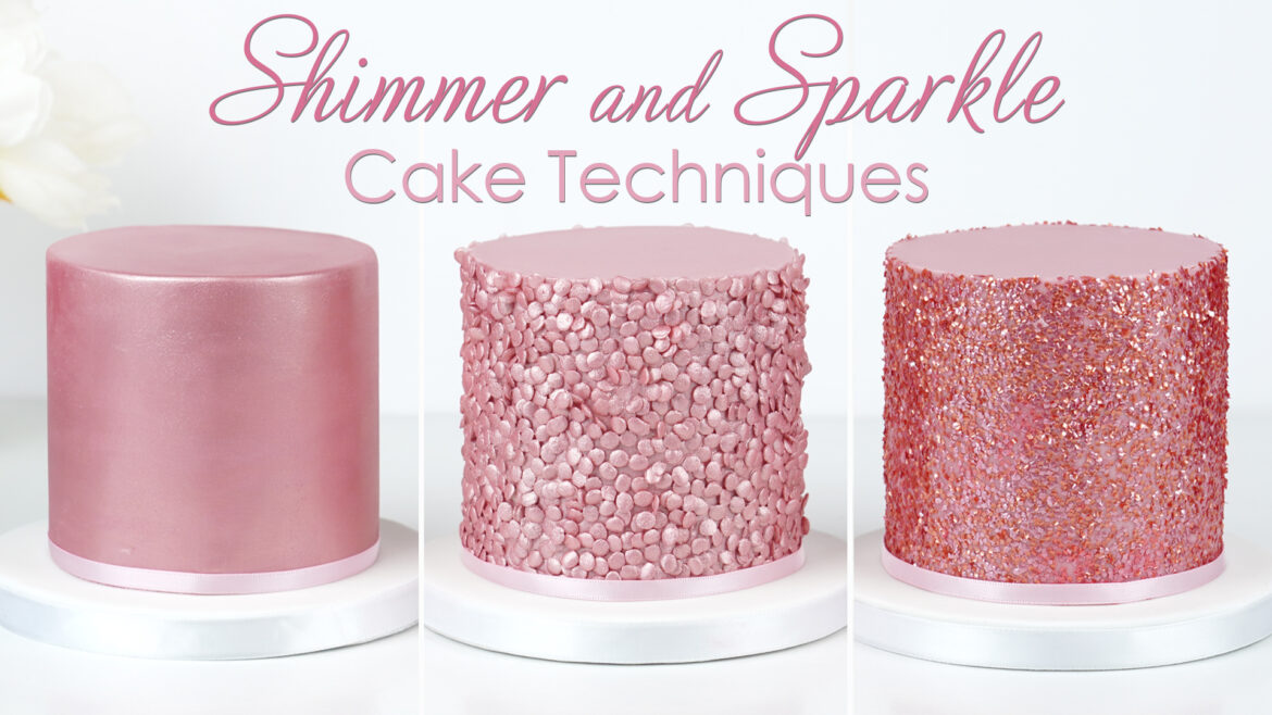 shimmer and sparkle glitter cake effects