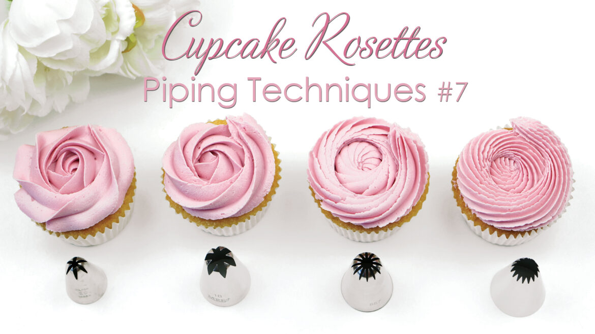 piping rosettes onto cupcakes