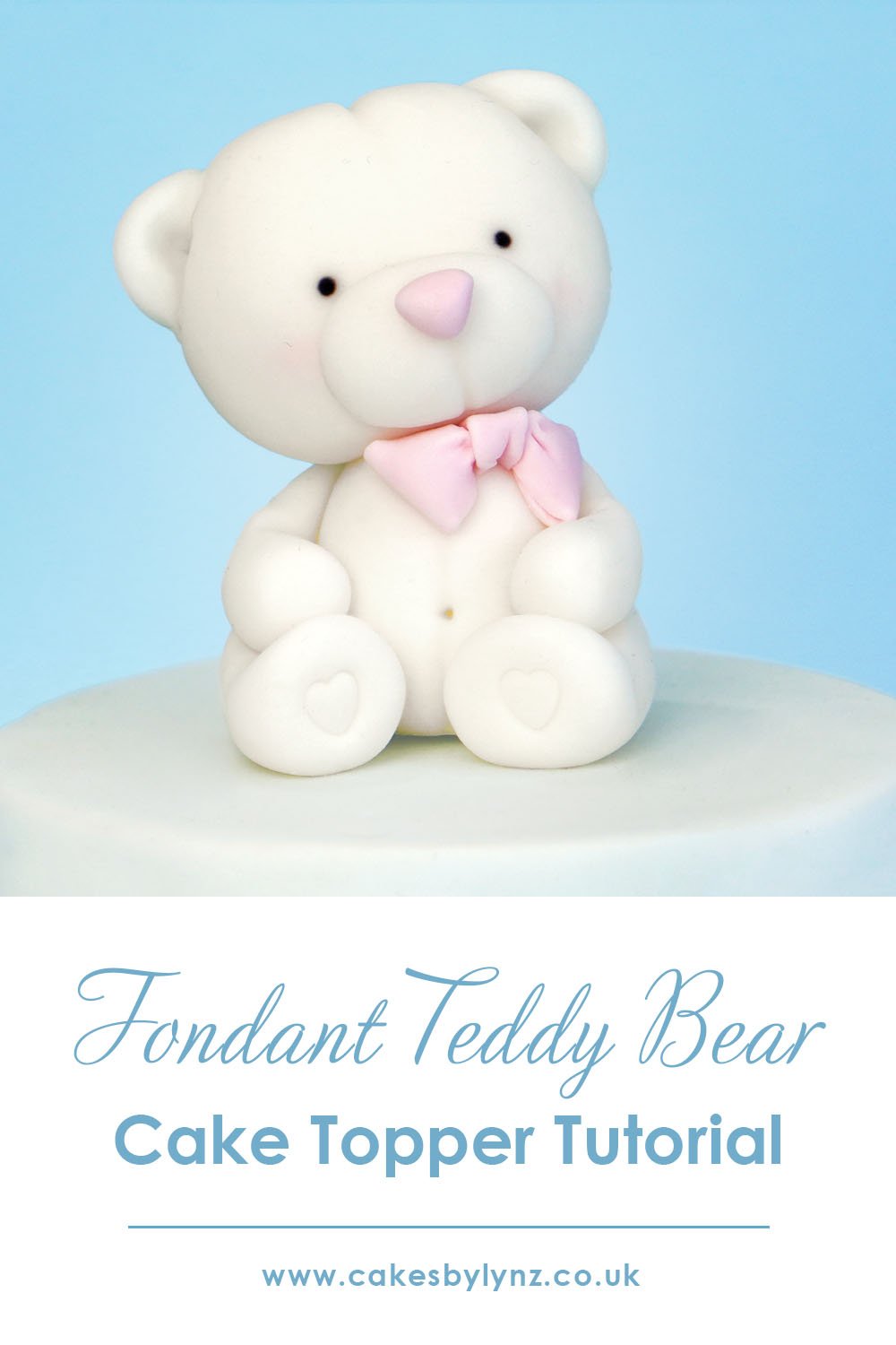 fondant teddy bear cake topper tutorial