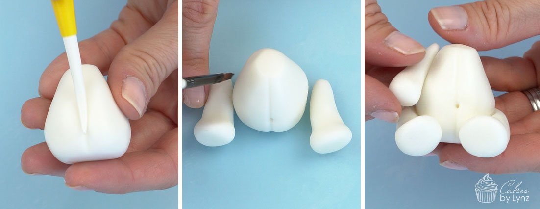 how to make a fondant teddy bears body