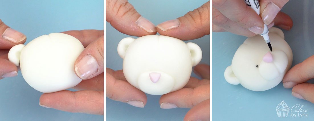 how to make a fondant teddy bears head