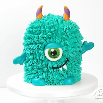 Halloween Monster Cake with buttercream fur