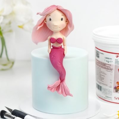 Mermaid cake topper using saracino