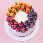 Flower piping tip buttercream tulip cake - russian piping nozzles
