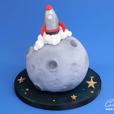 Space Rocket moon landing cake