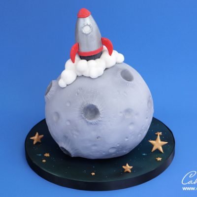 Space Rocket moon landing cake