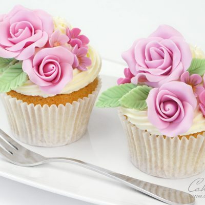 fondant rose flower cupcake tutorial for beginners
