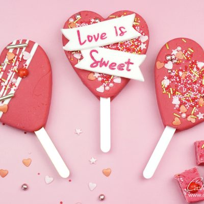 Vanilla Fudge Heart Popsicle valentines Lolly
