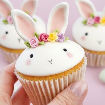 how to make a fondant bunny rabbit cupcake topper tutorial
