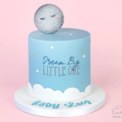 sleeping moon - baby shower cake tutorial