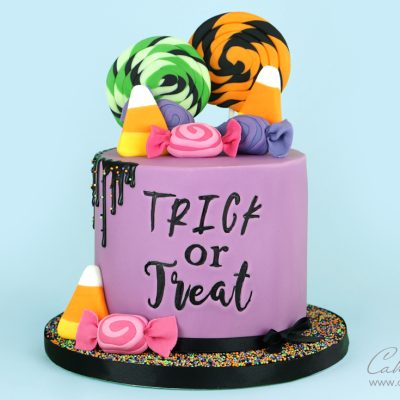 Trick or Treat Halloween Candy Drip cake
