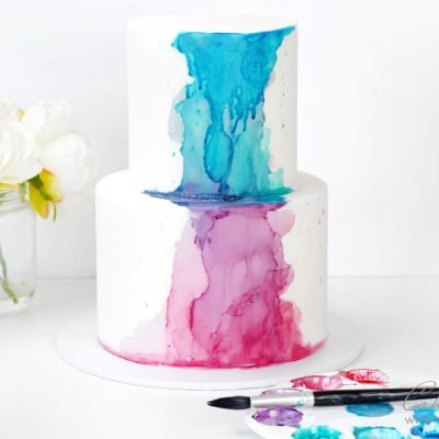 watercolour cake decorating tutorial