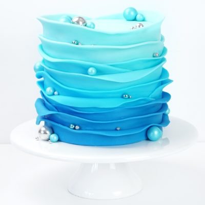 how to make fondant ruffle waves cake tutorial